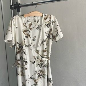White floral long dress